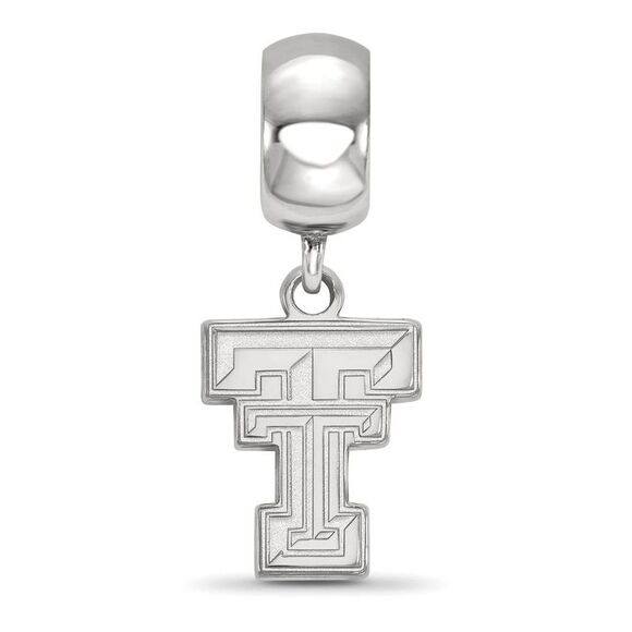 Sterling Silver Texas Tech University Small Dangle Bead Charm - Picture 2 of 4